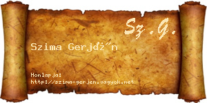 Szima Gerjén névjegykártya